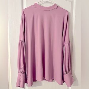 Ann Taylor Lilac Mock Neck Blouse, Size XL. Worn Once